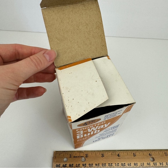 Vtg Untested Action Brand 1974 Frosted 3 Way Bulb Brass Base w Box Prop Movie TV - Picture 9 of 15